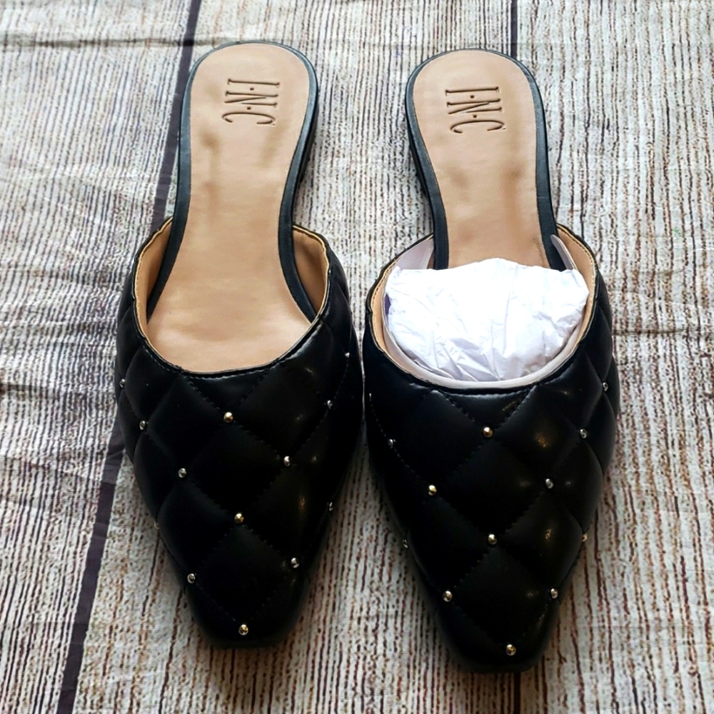 INC International Concepts Zafirap Quilted Mules size 10M